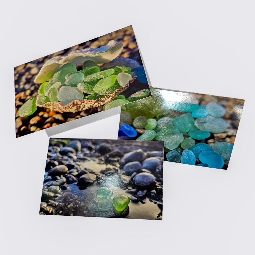 Seaglass Greeting Card Glossy Set of 3