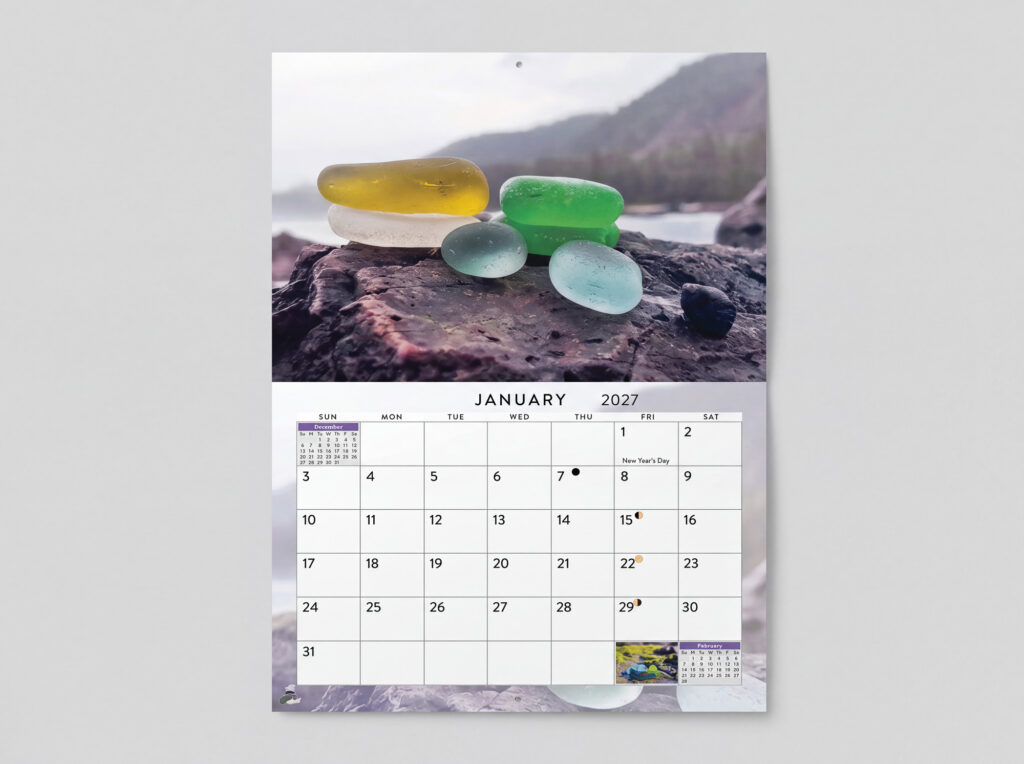 2027 Seaglass Monthly Wall Calendar